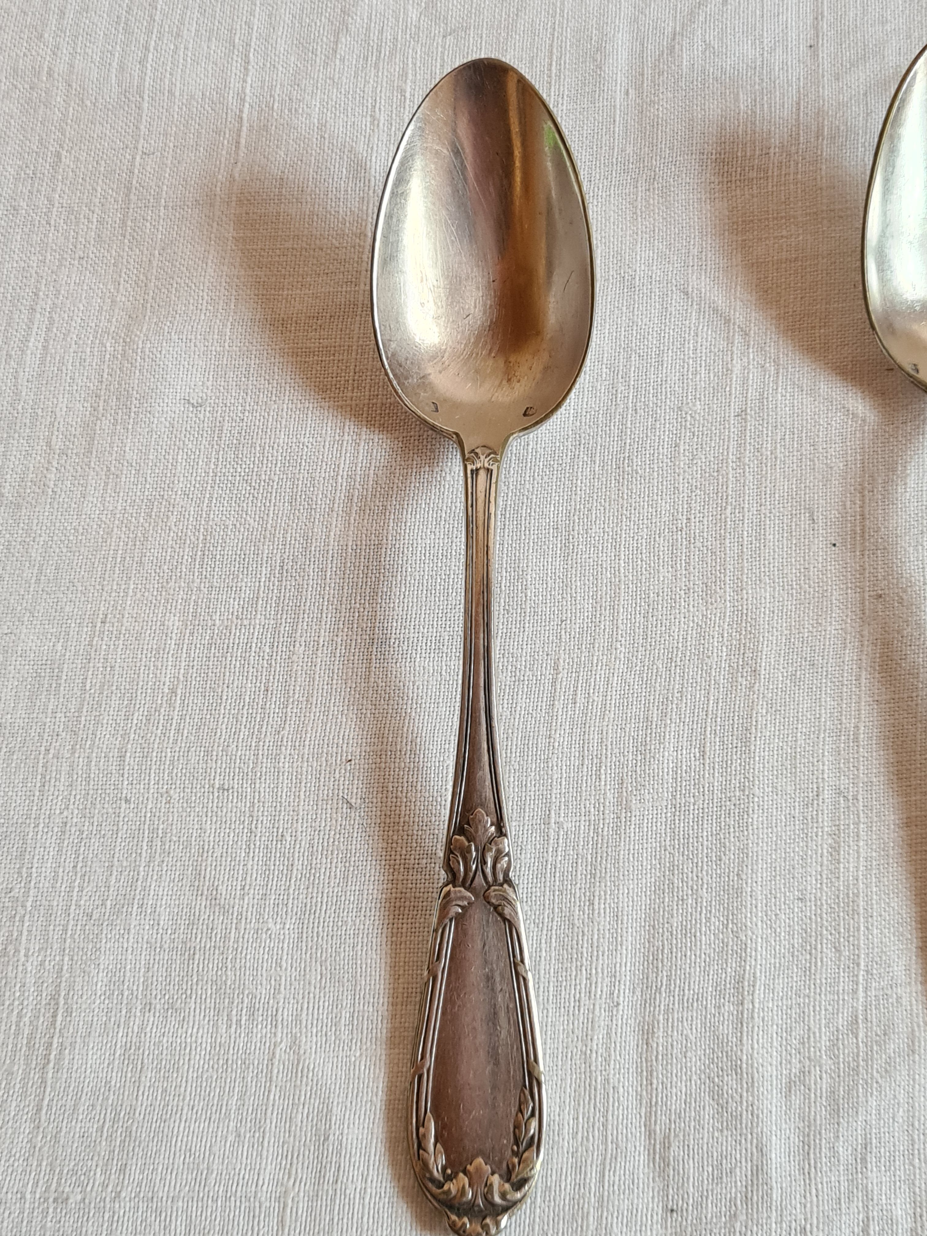 Lot 2 small silver spoons punched
