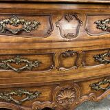 Louis XV style curved walnut chest of drawers