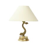 Classic Table Lamp Fish Dolphin Brass Onyx Marble