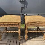 Series of five Louis XIII walnut stools