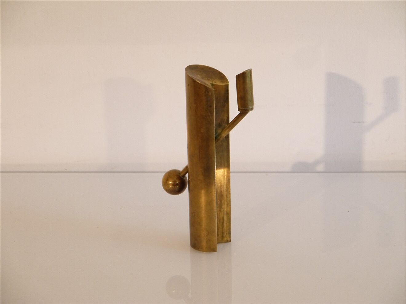 Brass candle holder by Pierre Forsell for Skultuna 1960