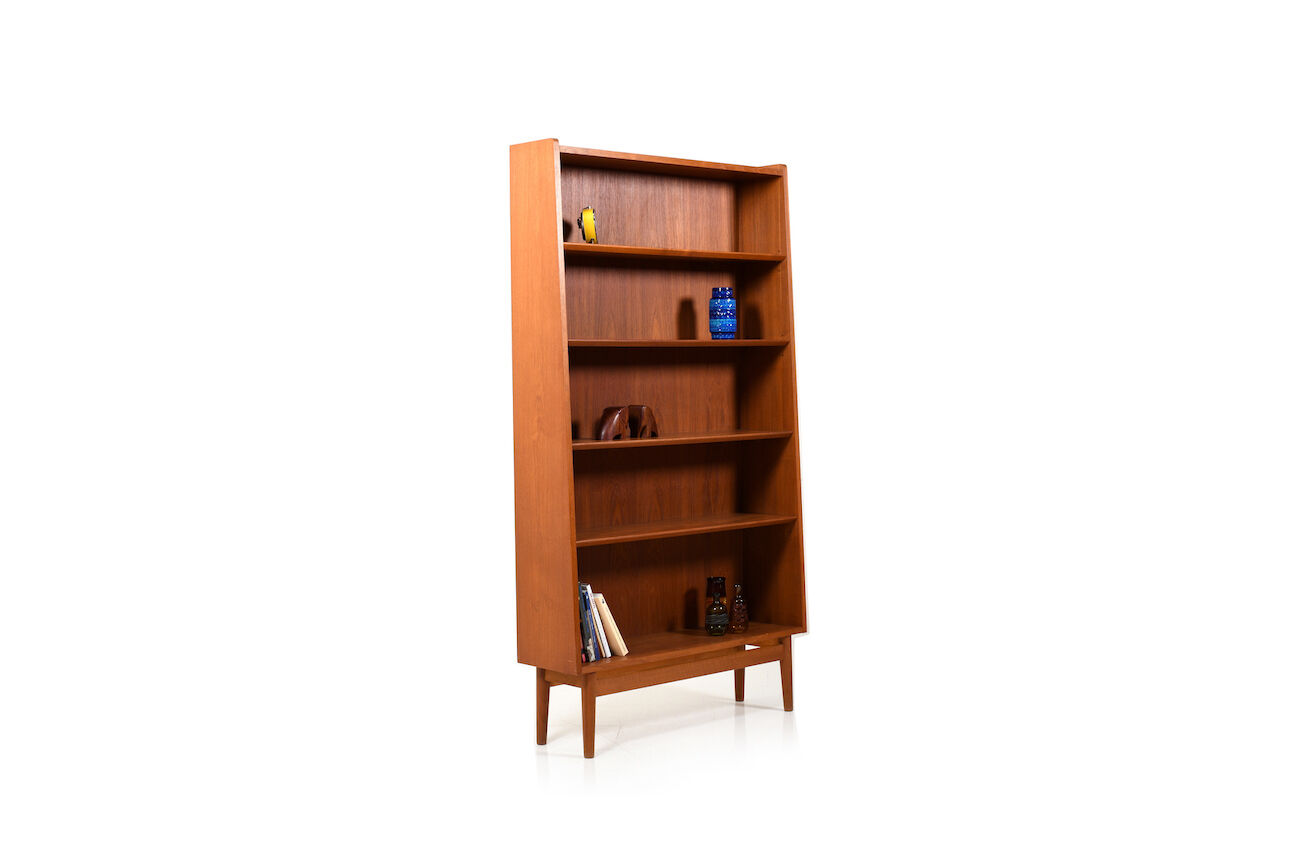 Danish conical bookshelf in teak by Johannes Sorth