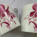 Tasses porcelaine de limoges signé G.Simonnet veyrac