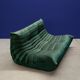 Bottle green velvet Togo living room set by Michel Ducaroy for Ligne Roset, set of 5