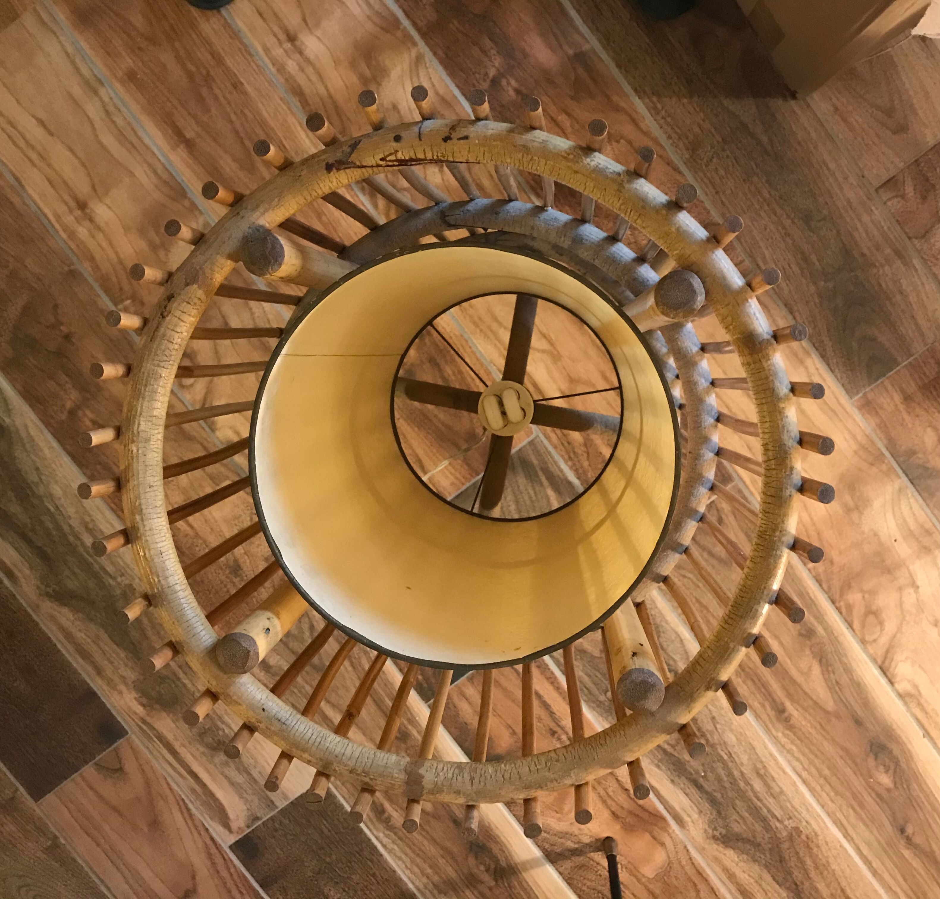 Rattan floor lamp 50s/60s