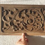 Pair of pediment / bas relief / carved wooden plaque