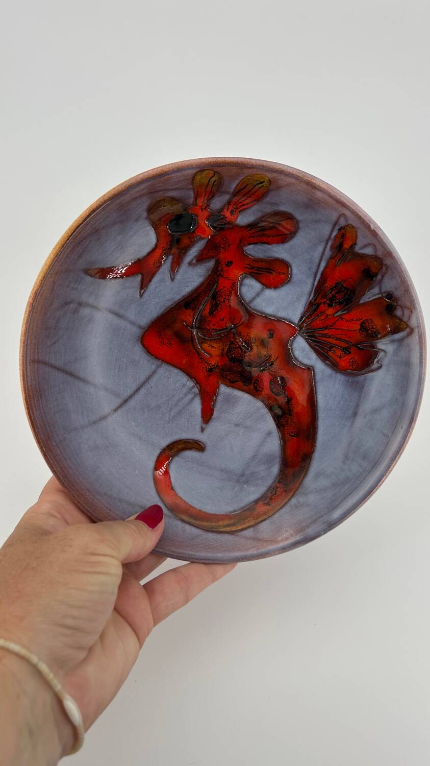 Assiette n°3 Hippocampe par Monique Brunner à Vence