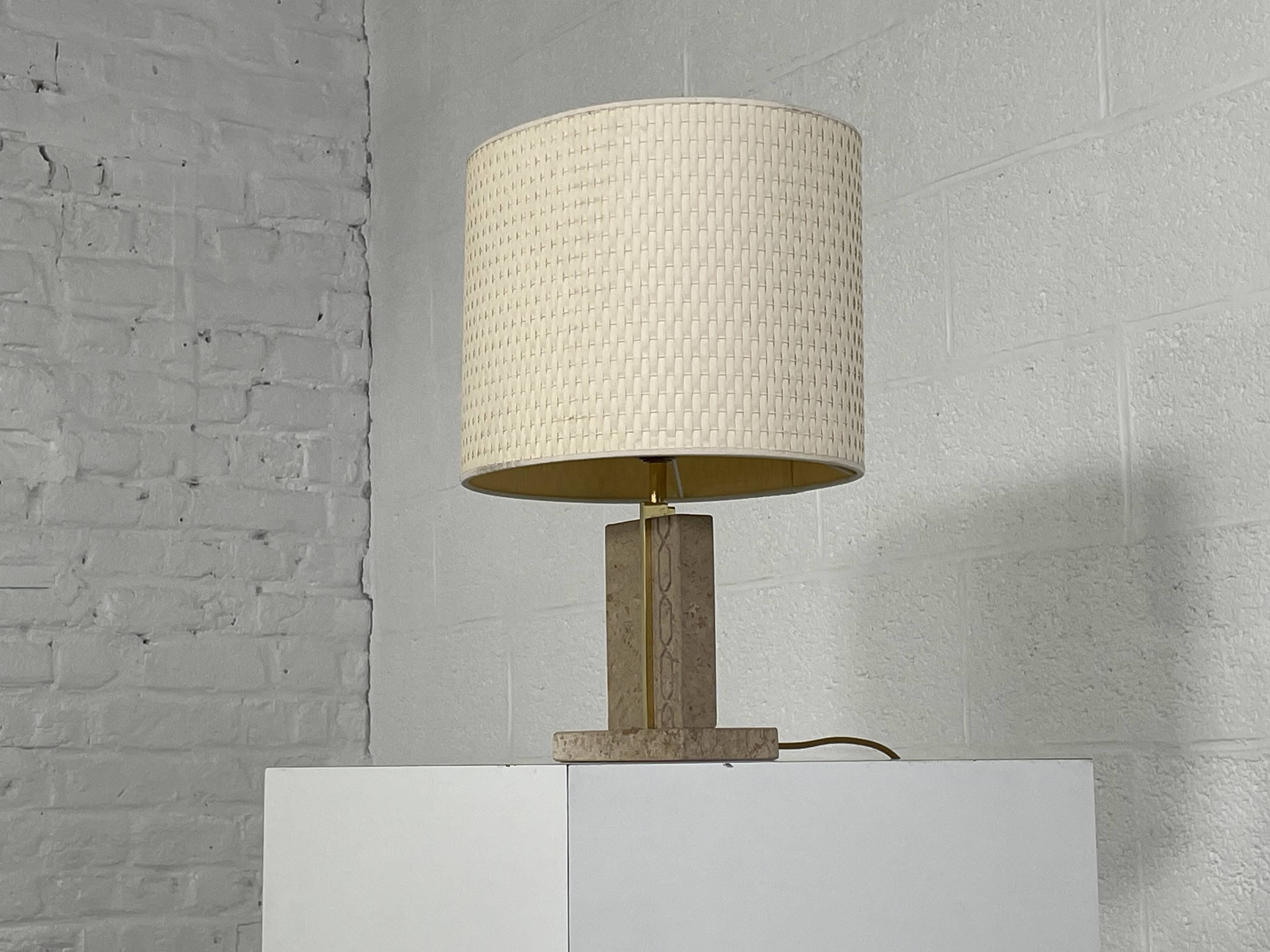 Vintage marble and brass lamp