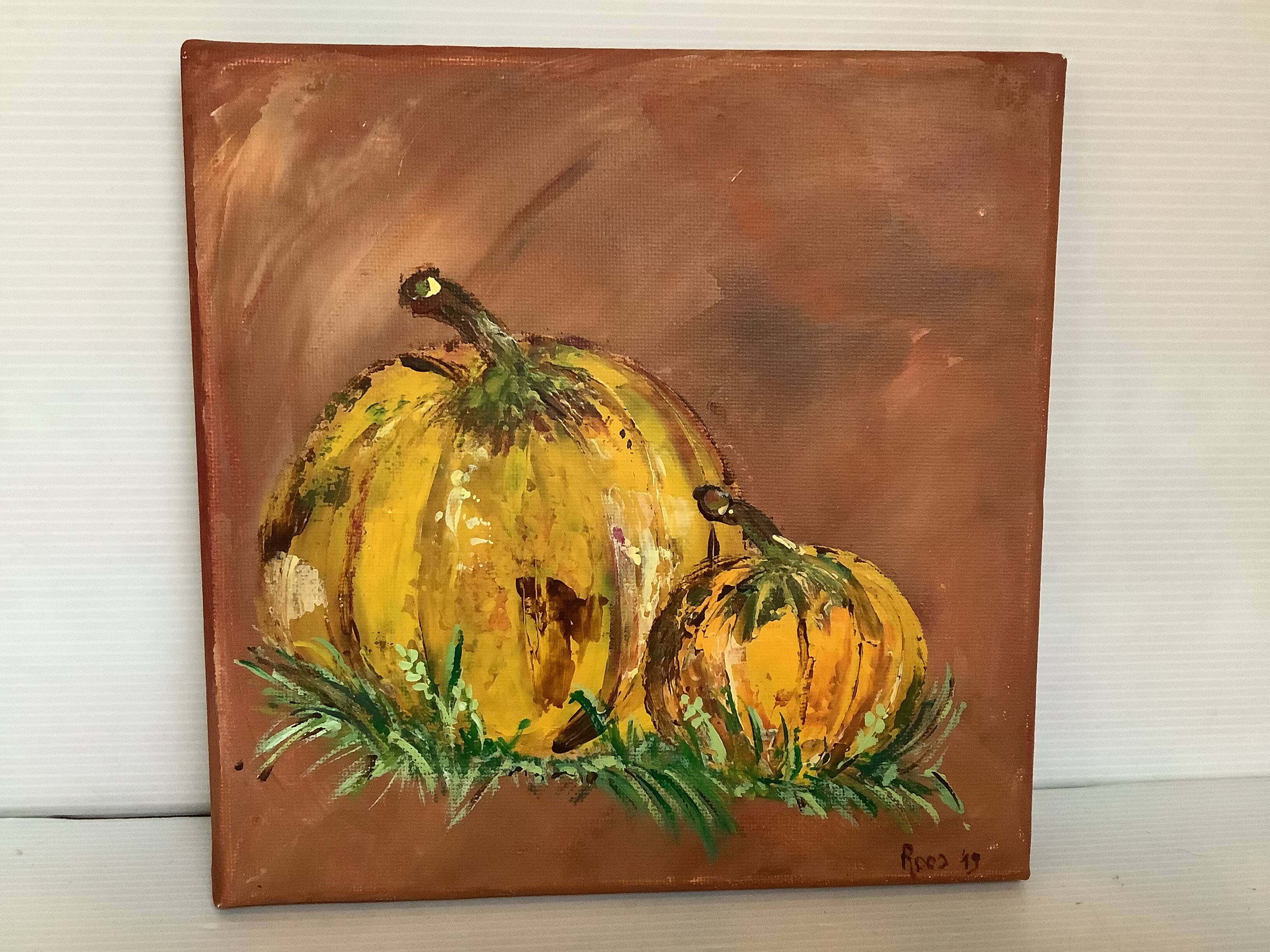 Small still life painting in oil on canvas, signed.