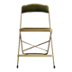 Chaise pliante ancienne velours vert