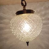 Diamond-point ball globe chandelier, empire style, 1970