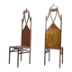 Pair of gothic french high back side chairs, 1960s