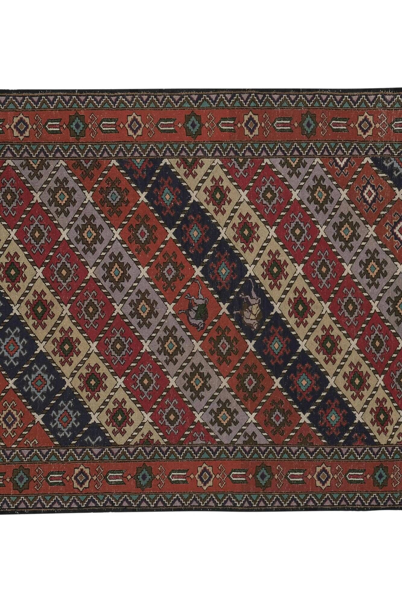 Vintage Turkish handmade rug 126x195 cm