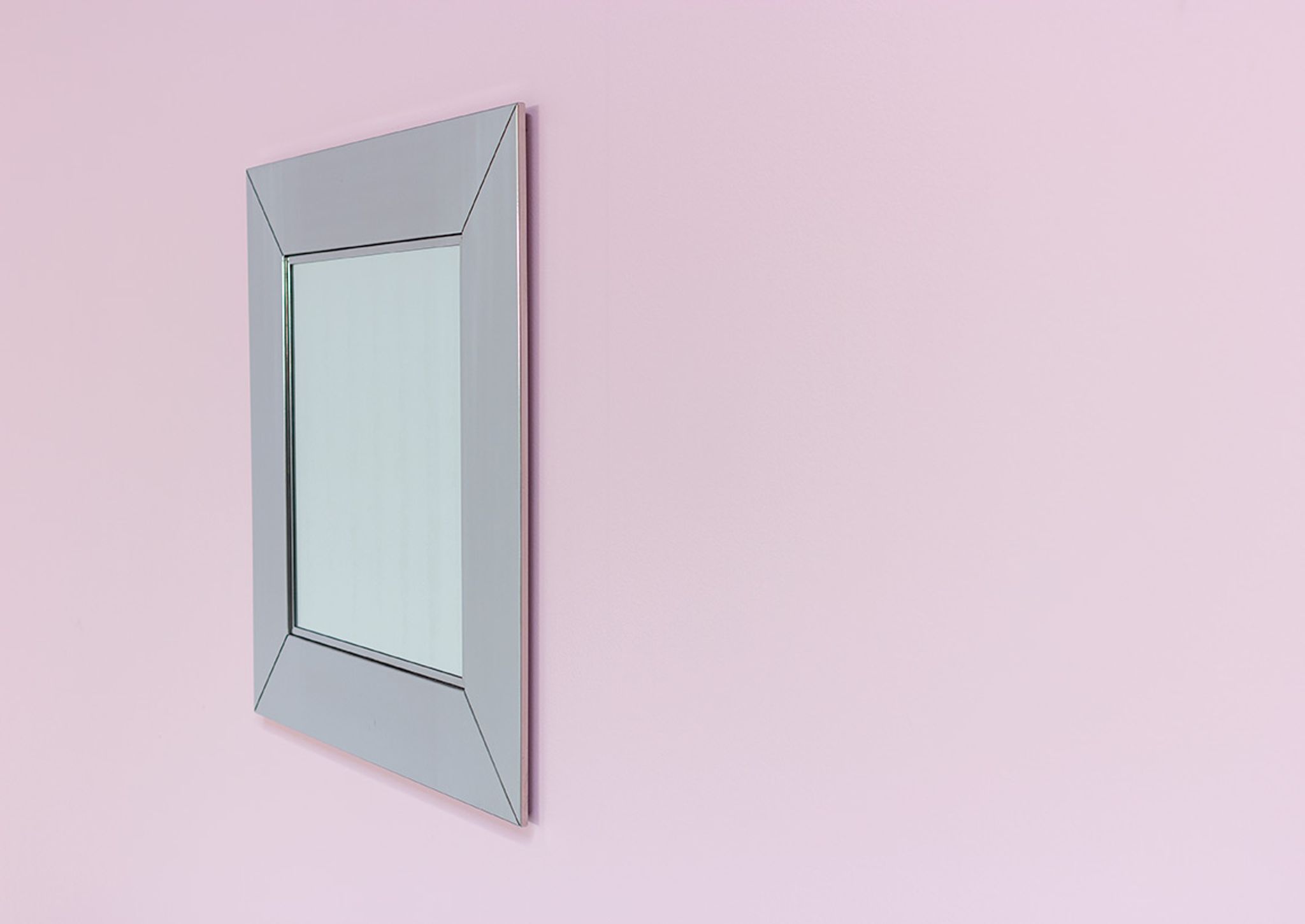 Vintage chrome mirror Cidue elementi d'arredo square 1970s Italy