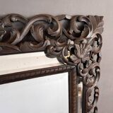 Grand miroir en bois sculpté, style baroque, xixe siècle
