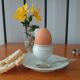 White porcelain coquetier creil et montereau