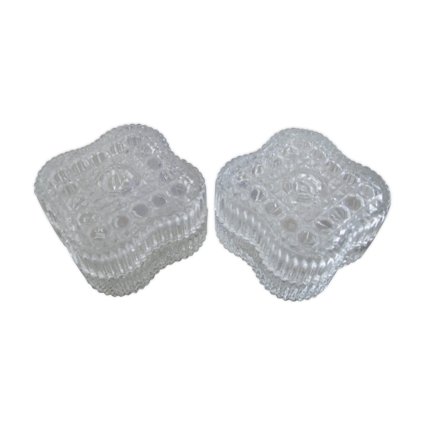 Ensemble de 2 boîtes en verre art déco