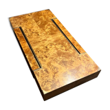 Elm burl coffee table with integrated drawers, Roche Bobois 1970