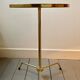 Vintage tripod pedestal table in gold metal