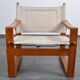 Mid-century mahogany safari chair by Burge Jensen for Bernstorffsminde M-belfabrik
