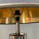 Vintage column lamp in leather and silver brass 60s-70s