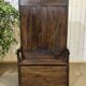Entrance furniture, Breton wardrobe in oak and chestnut from the 19th century.