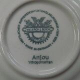 Set of 4 Saucers Quality Retired Villeroy & Boch Black/White Anjou Design 4655