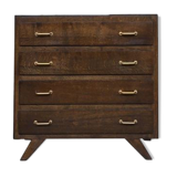 Commode chiffonnier semainier vintage 1950/1960 - rétro - 4 tiroirs - pieds compas - chêne
