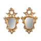 Paire de miroirs vénitiens en bois doré de style rococo, vers 1850, Italie