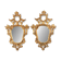 Paire de miroirs vénitiens en bois doré de style rococo, vers 1850, Italie