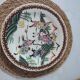 Vintage plate signed with Asian decor in earthenware 26cm