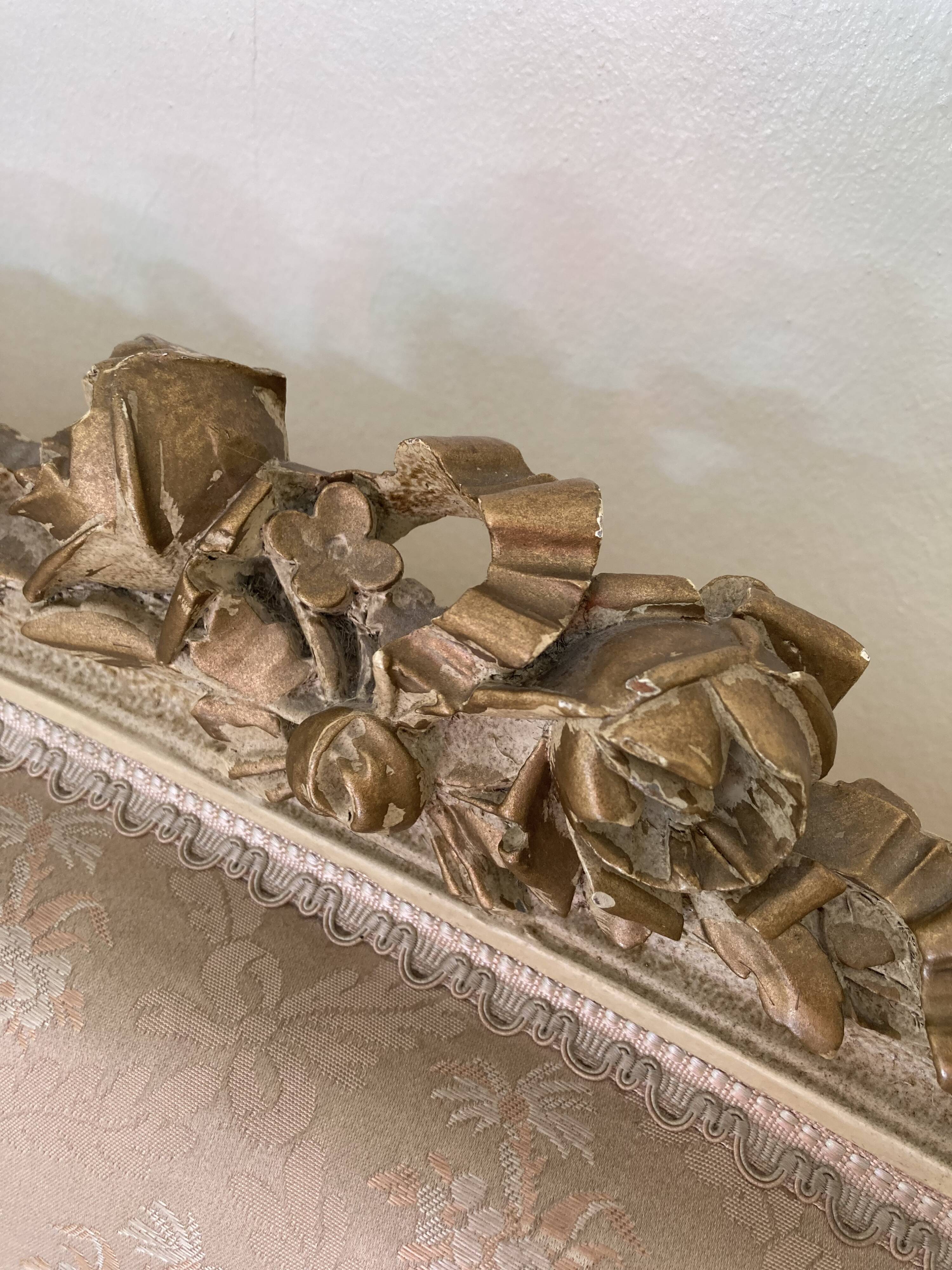 Louis XVI ivory and gold basket bench