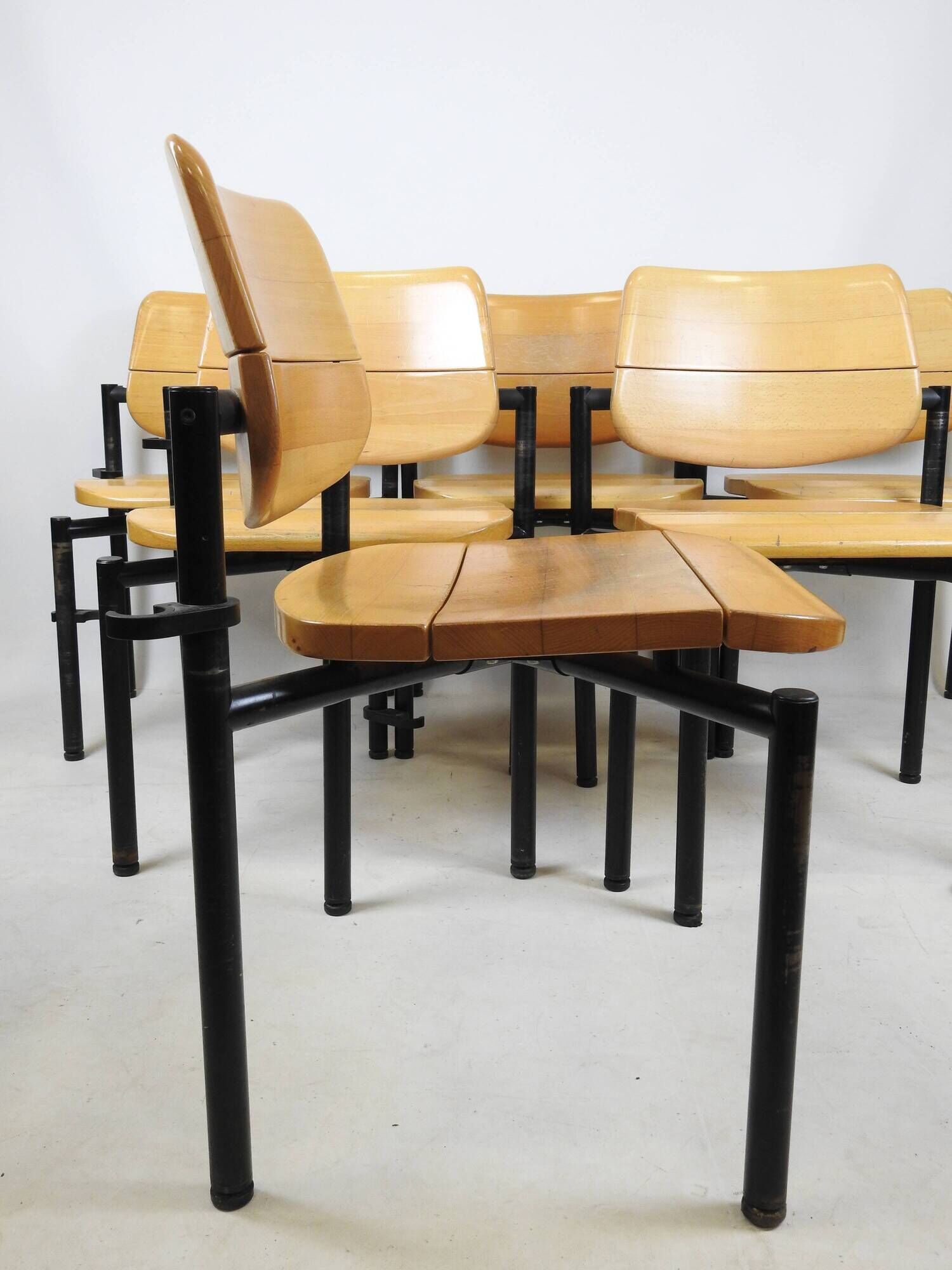 Vintage Martin Stoll Scandinavian Chairs 60/70 Beige Black Legs