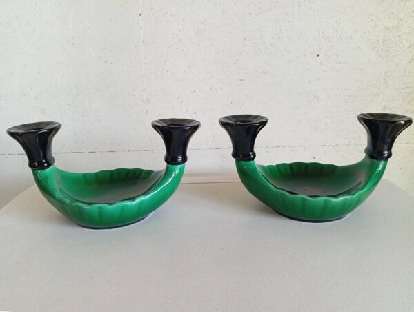 Paire de bougeoirs art déco Paul Milet pour Sèvres