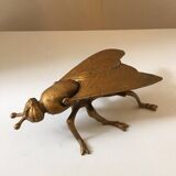 Vintage gold-tone metal fly/bee ashtray/trinket tray