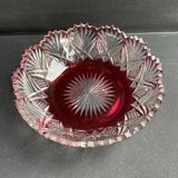 Overlay cut crystal salad bowl