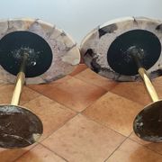 Lot de 2 guéridons en pierre d'aragonite – Pièces uniques de Madagascar
