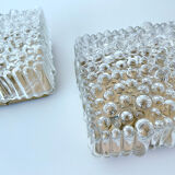 Pair vintage wall lights, bubble glass, 60s