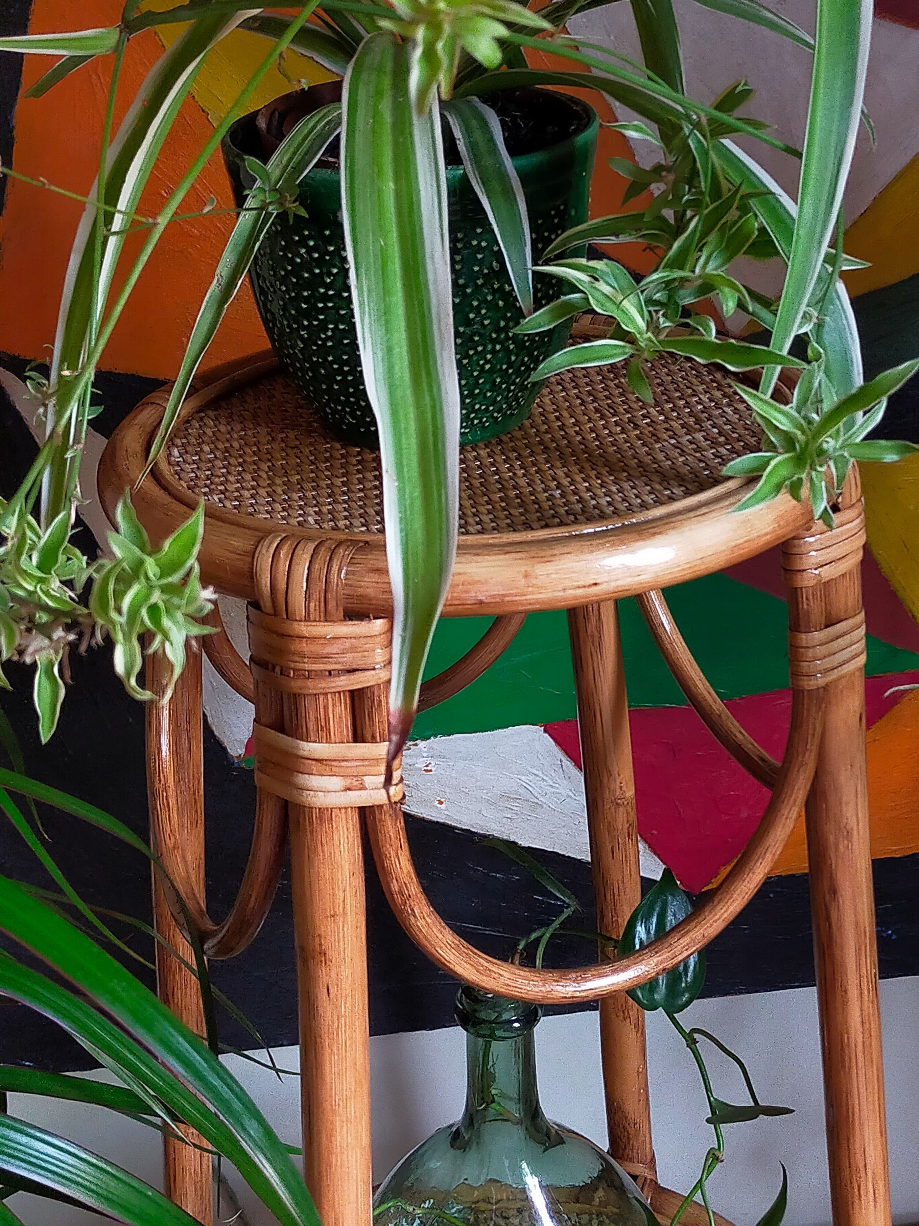 High harness in vintage rattan