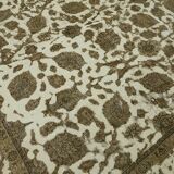 Hand-Knotted Anatolian Vintage 1970s 286 cm x 390 cm Beige Wool Carpet