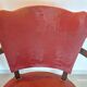 pair of red bridge armchairs
