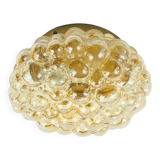 Mid-Century Amber Bubble Glass Flush Mount by Helena Tynell for Limburg, Germany, 1960s