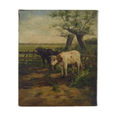Old oil on canvas signed B . Vaudron