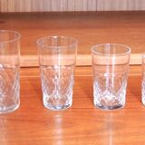 Set of 36 glasses cups baccarat ecaille richelieu + various flutes cuts
