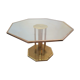 70s-style brass octagonal table