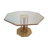 70s-style brass octagonal table