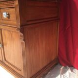 Meuble de salle de bain antique-art avec vasque basculante faïence fleurie