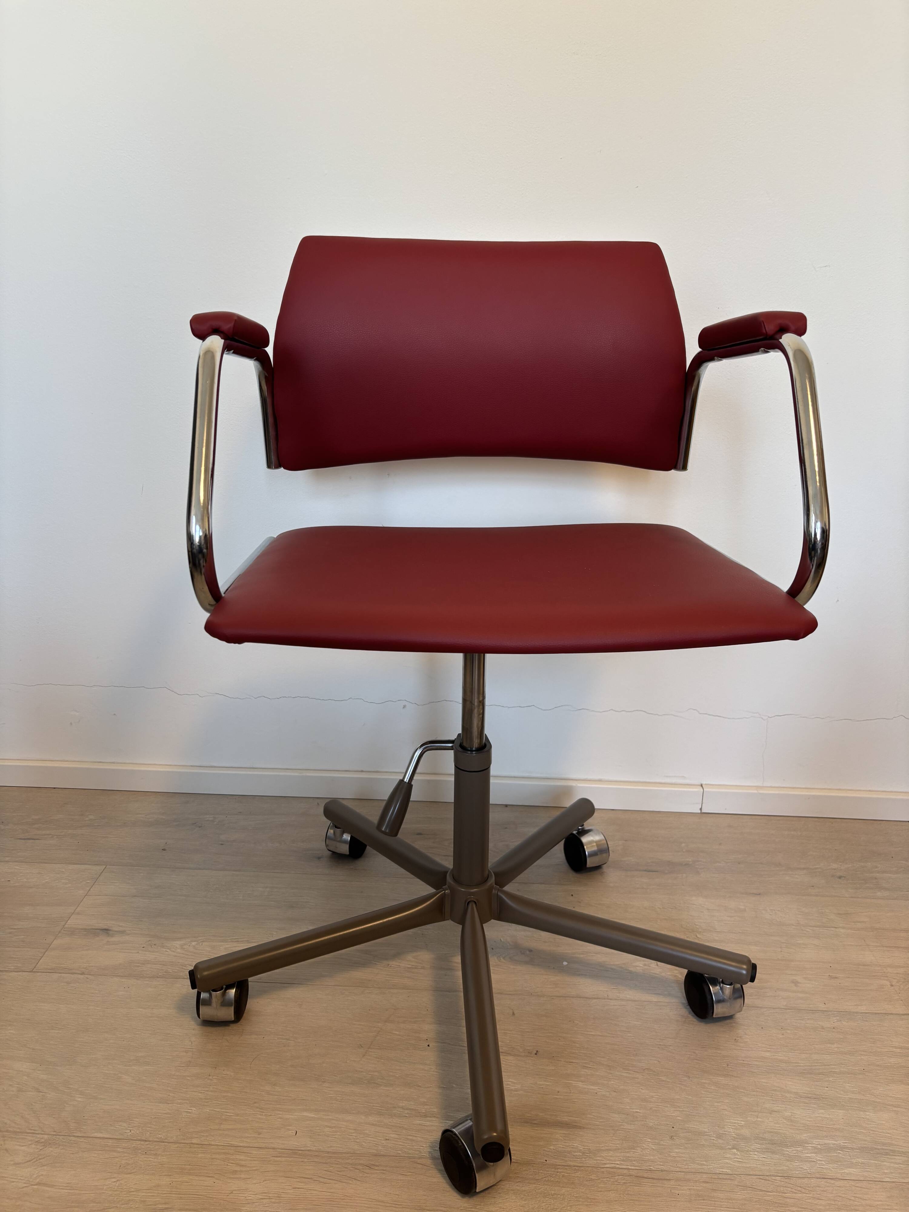 Fully Restored Cherry Office Desk Chair by Kovona, Czechoslovakia 1970’s