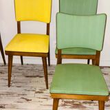 Suite of 5 vintage chair 50s