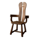 Brutalist Oak Armchair with Sculptural High Back by De Puydt, 1960s